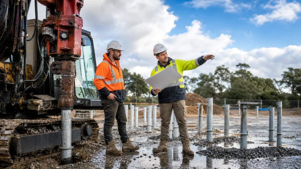 Wet-Weather Screw Pile Installation in NSW: Rainfall Thresholds and Rescheduling